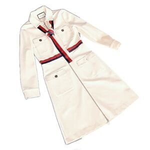 Authentic Gucci Cream and Red Striped Collar